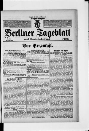 Berliner Tageblatt und Handels-Zeitung vom 15.05.1915