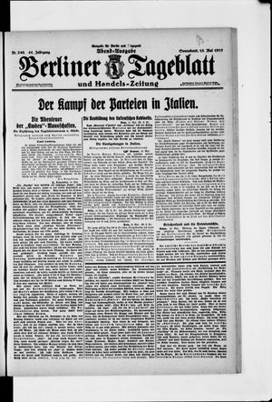 Berliner Tageblatt und Handels-Zeitung vom 15.05.1915