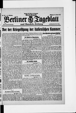 Berliner Tageblatt und Handels-Zeitung vom 19.05.1915