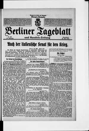 Berliner Tageblatt und Handels-Zeitung vom 22.05.1915
