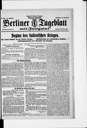 Berliner Tageblatt und Handels-Zeitung on May 25, 1915