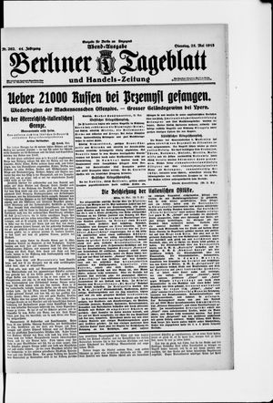 Berliner Tageblatt und Handels-Zeitung on May 25, 1915
