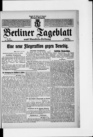 Berliner Tageblatt und Handels-Zeitung on May 30, 1915
