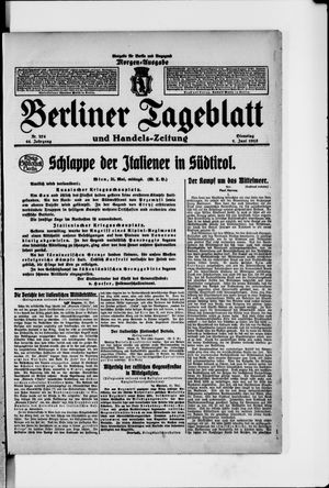 Berliner Tageblatt und Handels-Zeitung vom 01.06.1915
