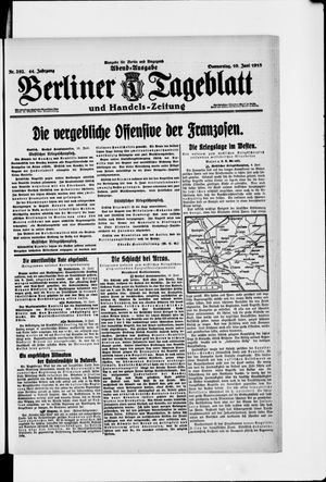 Berliner Tageblatt und Handels-Zeitung vom 10.06.1915