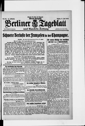 Berliner Tageblatt und Handels-Zeitung vom 11.06.1915