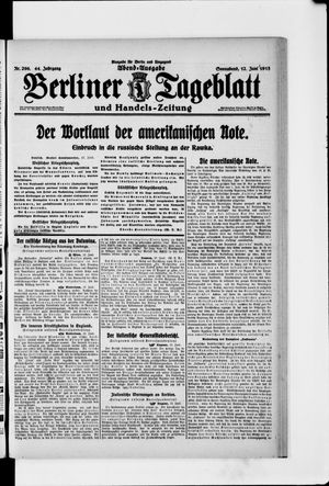 Berliner Tageblatt und Handels-Zeitung vom 12.06.1915