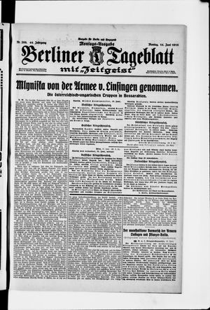 Berliner Tageblatt und Handels-Zeitung vom 14.06.1915