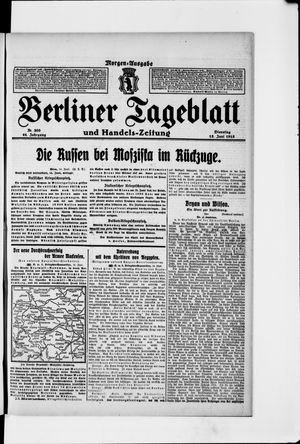 Berliner Tageblatt und Handels-Zeitung vom 15.06.1915