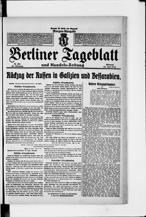 Berliner Tageblatt und Handels-Zeitung vom 16.06.1915