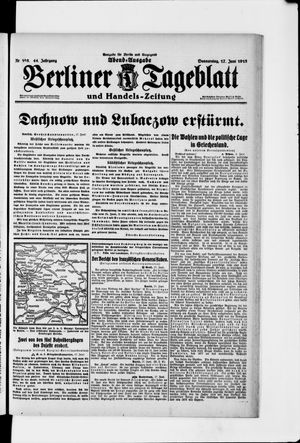 Berliner Tageblatt und Handels-Zeitung on Jun 17, 1915
