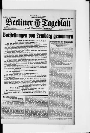 Berliner Tageblatt und Handels-Zeitung vom 22.06.1915