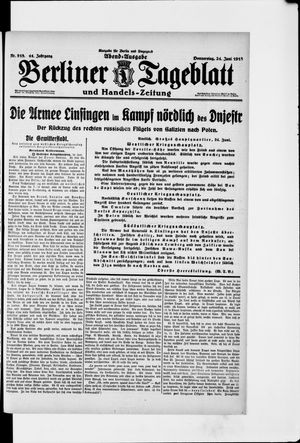 Berliner Tageblatt und Handels-Zeitung vom 24.06.1915