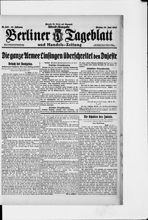Berliner Tageblatt und Handels-Zeitung vom 28.06.1915
