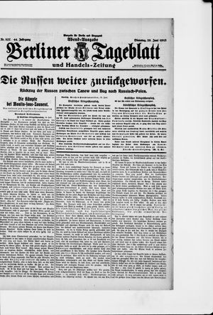 Berliner Tageblatt und Handels-Zeitung vom 29.06.1915