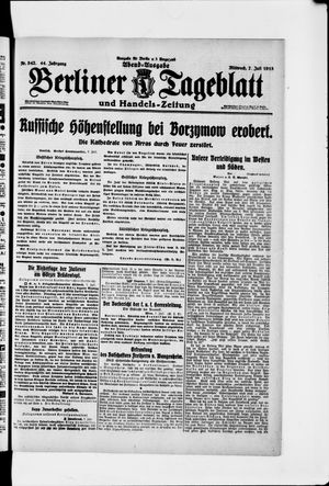 Berliner Tageblatt und Handels-Zeitung vom 07.07.1915