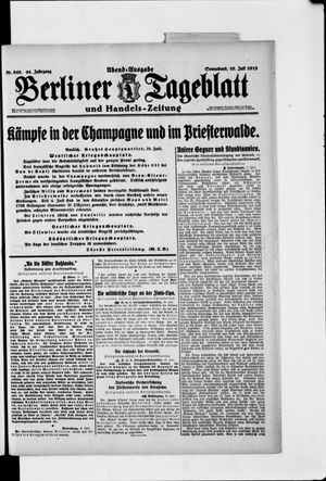 Berliner Tageblatt und Handels-Zeitung vom 10.07.1915