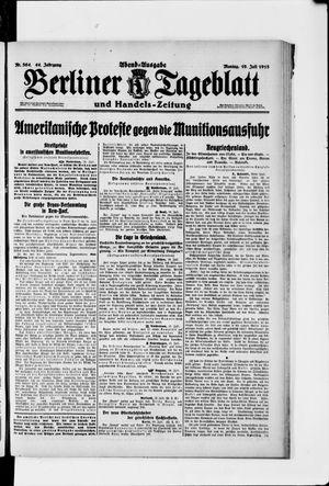 Berliner Tageblatt und Handels-Zeitung vom 19.07.1915
