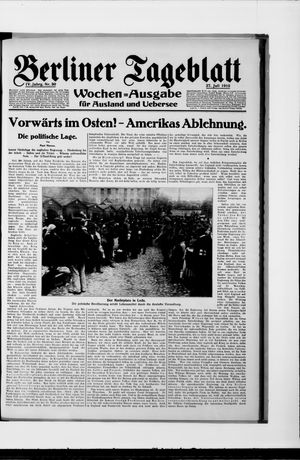 Berliner Tageblatt und Handels-Zeitung vom 27.07.1915