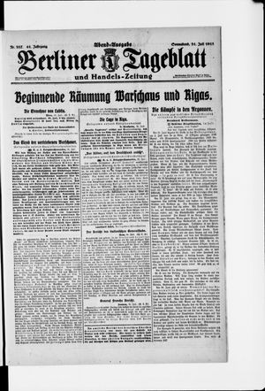 Berliner Tageblatt und Handels-Zeitung vom 31.07.1915