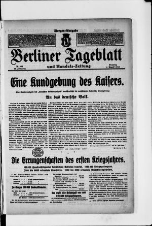 Berliner Tageblatt und Handels-Zeitung vom 01.08.1915
