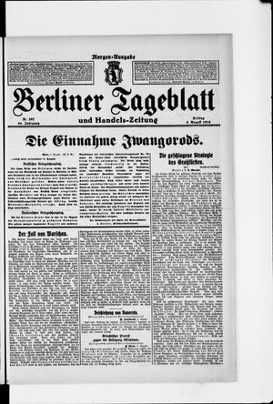 Berliner Tageblatt und Handels-Zeitung on Aug 6, 1915