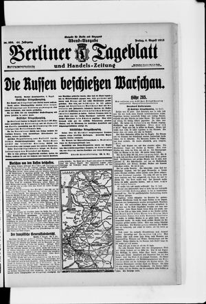 Berliner Tageblatt und Handels-Zeitung on Aug 6, 1915