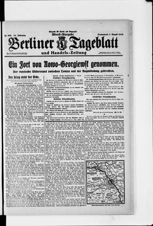 Berliner Tageblatt und Handels-Zeitung vom 07.08.1915
