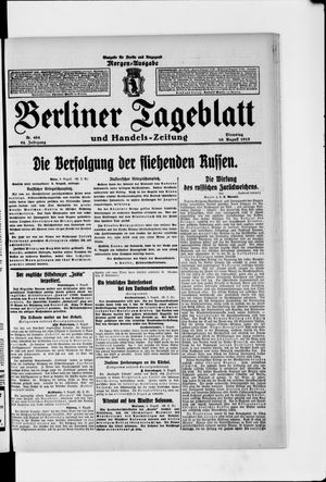 Berliner Tageblatt und Handels-Zeitung vom 10.08.1915