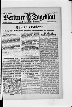 Berliner Tageblatt und Handels-Zeitung vom 10.08.1915