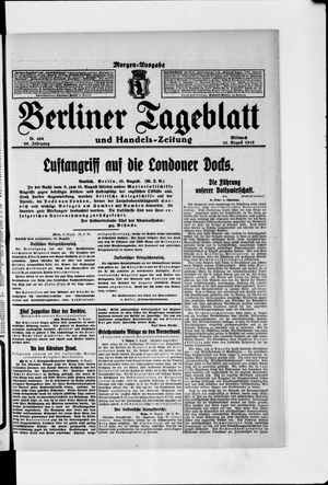 Berliner Tageblatt und Handels-Zeitung vom 11.08.1915
