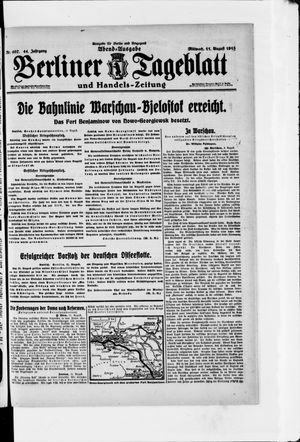Berliner Tageblatt und Handels-Zeitung vom 11.08.1915