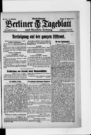 Berliner Tageblatt und Handels-Zeitung vom 13.08.1915