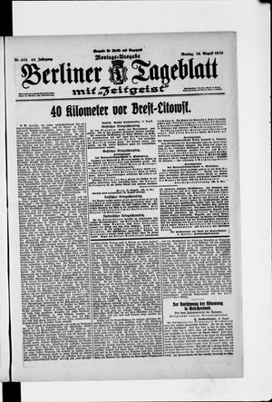 Berliner Tageblatt und Handels-Zeitung vom 16.08.1915