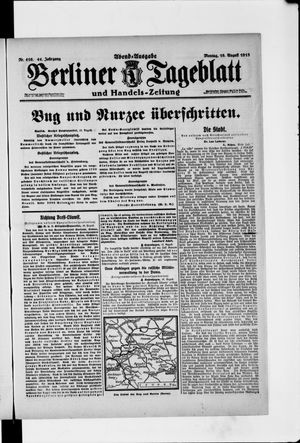 Berliner Tageblatt und Handels-Zeitung vom 16.08.1915