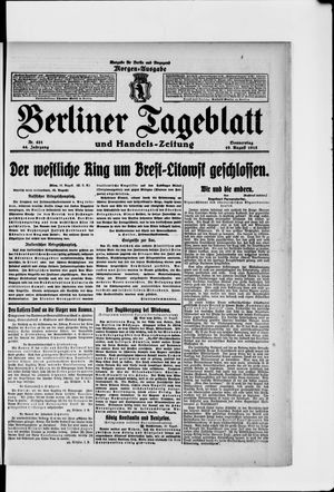 Berliner Tageblatt und Handels-Zeitung vom 19.08.1915