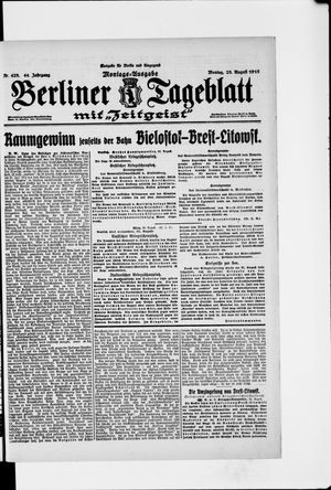 Berliner Tageblatt und Handels-Zeitung on Aug 23, 1915
