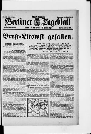 Berliner Tageblatt und Handels-Zeitung vom 26.08.1915