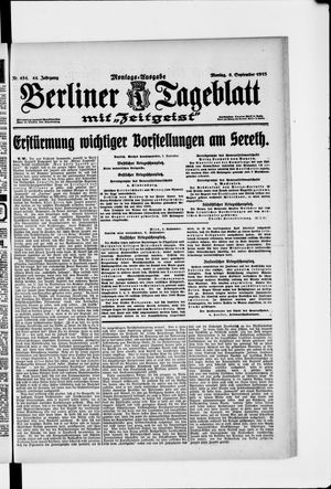Berliner Tageblatt und Handels-Zeitung vom 06.09.1915