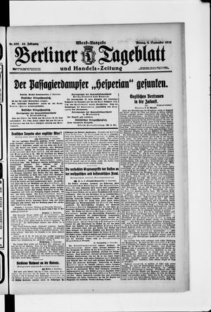 Berliner Tageblatt und Handels-Zeitung vom 06.09.1915