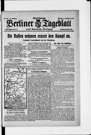 Berliner Tageblatt und Handels-Zeitung vom 07.09.1915