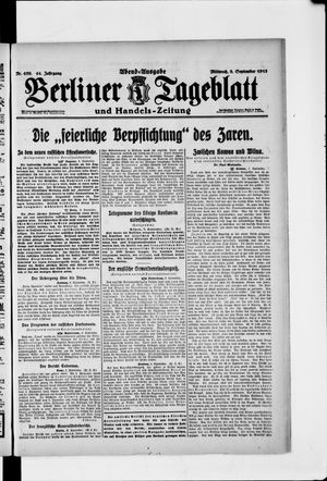 Berliner Tageblatt und Handels-Zeitung vom 08.09.1915