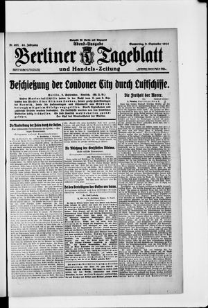 Berliner Tageblatt und Handels-Zeitung vom 09.09.1915