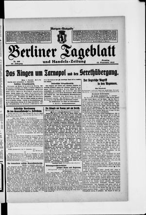 Berliner Tageblatt und Handels-Zeitung vom 12.09.1915