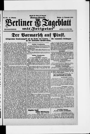 Berliner Tageblatt und Handels-Zeitung vom 13.09.1915