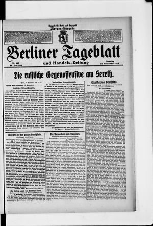 Berliner Tageblatt und Handels-Zeitung vom 14.09.1915