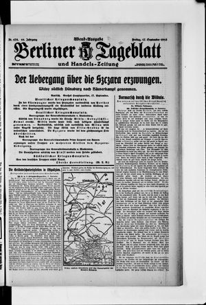 Berliner Tageblatt und Handels-Zeitung vom 17.09.1915