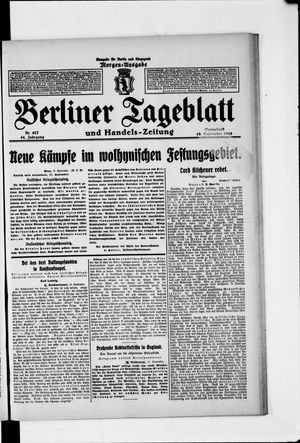 Berliner Tageblatt und Handels-Zeitung vom 18.09.1915