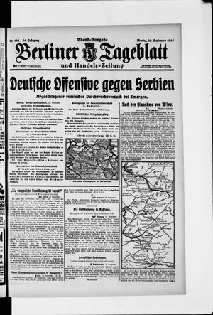 Berliner Tageblatt und Handels-Zeitung vom 20.09.1915