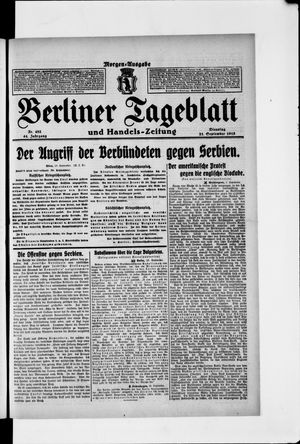 Berliner Tageblatt und Handels-Zeitung on Sep 21, 1915
